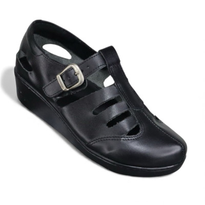 Romulo Casual Cuero Negro Mujer Talla 36 Ref  2343 